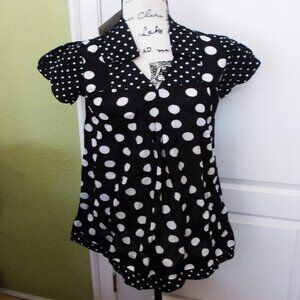 NWT LF Skin2Hide Polka Dot Mini Babydoll Dress S/M